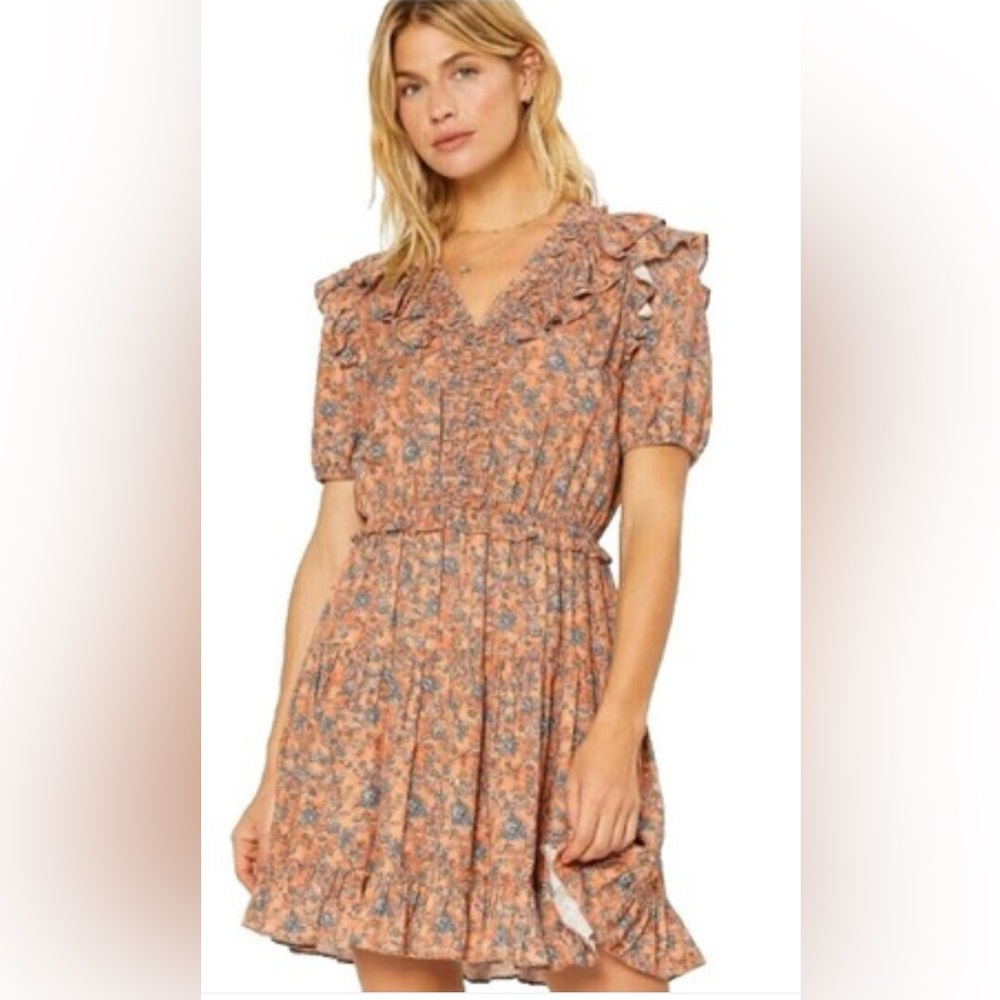 ON SALE 461. Current Air Floral Ruffle Dress